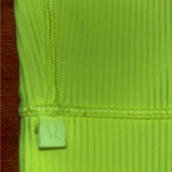 Lululemon Power Pivot Ribbed Tank Top Neon Yellow #V00 - Picture 5 of 6